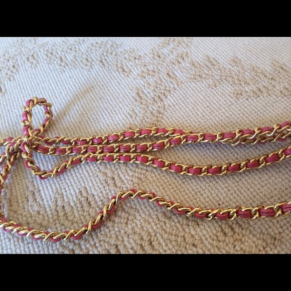 Prada Bag Pink Nylon - Barbie Color with Gold Long Double Chain Straps - Picture 11 of 17